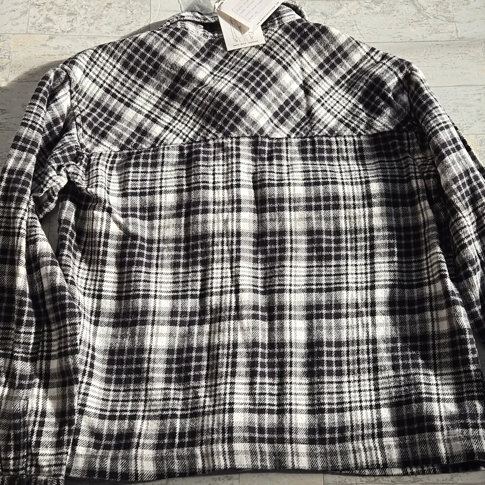 NWT Beachlunchlounge Shacket Shirt Jacket Size XS Small Flannel - Picture 10 of 10
